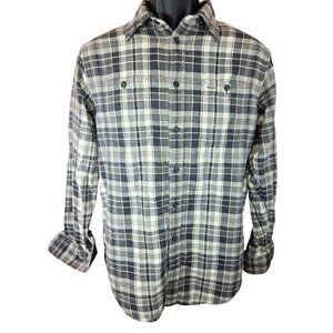 Polo Ralph Lauren Mens Gray Plaid Button-Down Shirt Medium Relaxed Fit